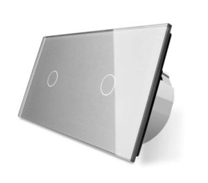 Livolo Glas Touch Lichtschalter Grau Wandsteckdosen Touch Schalter mit  Rahmen